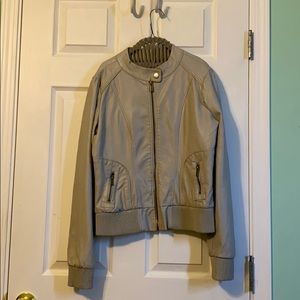 Cream coloured leather jacket